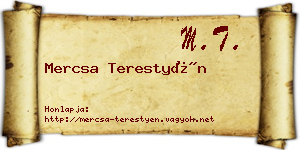 Mercsa Terestyén névjegykártya